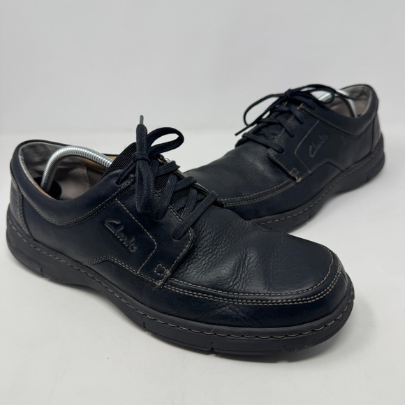 Clarks Other - Clarks Black Leather Comfort Cushion Shoes Lace Up Oxford Men's‎ Size 11 M